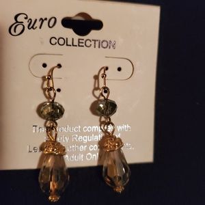 Green gem stone earrings!!